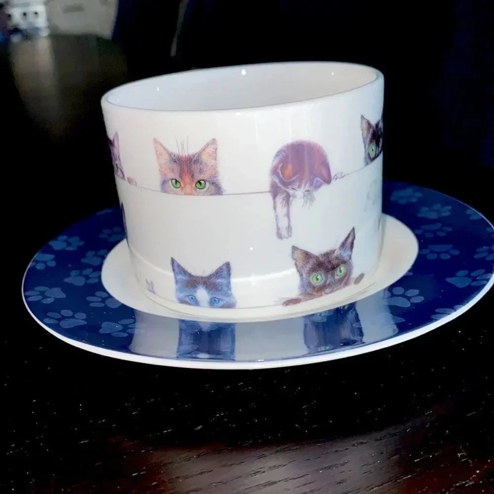 Cat lovers👆Ashdene Peeping Felines cup & saucer